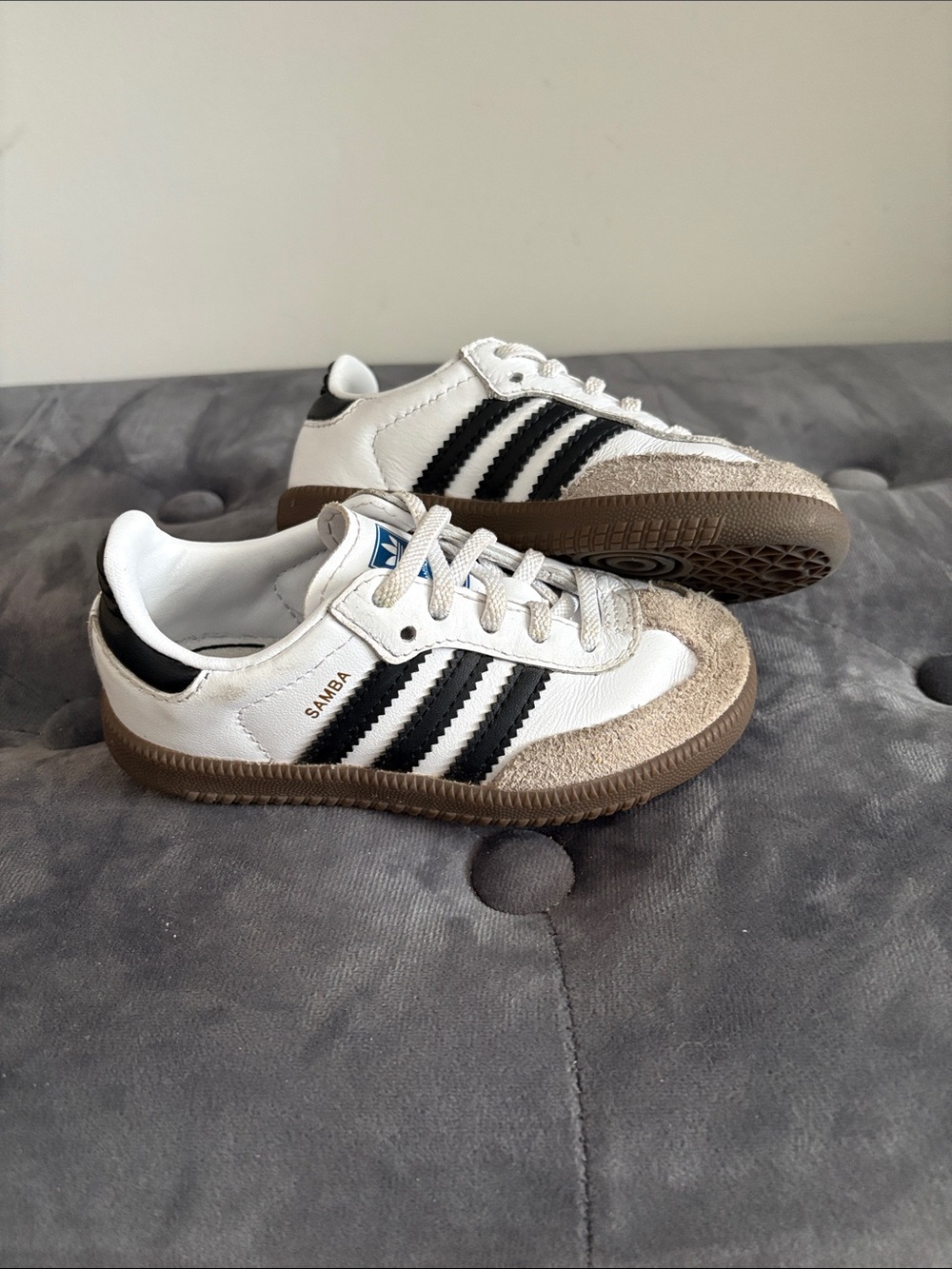 adidas Samba Sneakers in White, Black & Brown